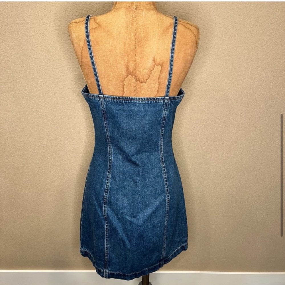 EUC Topshop Moto Zip Front Denim Dress - Picture 5 of 7